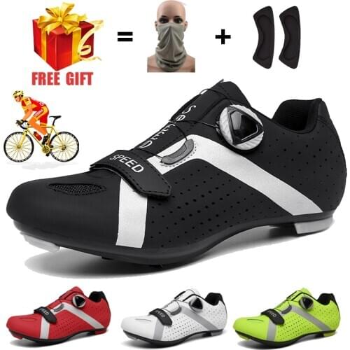 2021 New Mens Professional Speed Road Racing Shoes Women Man MTB Route Self-Locking with Cleats Sneakers Male Spinning Shoes