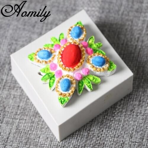 Aomily Square Jewelry Flowers Silicone Mold DIY Fondant Cake Decorating Tools Cookies Chocolate Baking Mould Kitchen Accessories