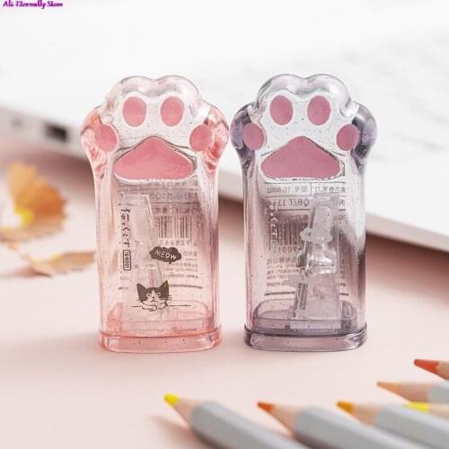 Cute High-value Cat Paw Mini Manual Pencil Sharpener Kawaii School Supplies Student Prize Kids Gift Pen Sharpener Tool