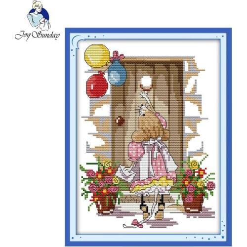 Joy sunday cartoon style The lovely mouse stamped cross stitch christmas gift embroidery kits for baby room decoration