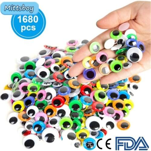 New 1680PCS DIY Boxed Active Eyes Handmade Materials Adhesive Stickers EyesPlush Toy Eye for Bear Soft Toy Doll Accessories Gift
