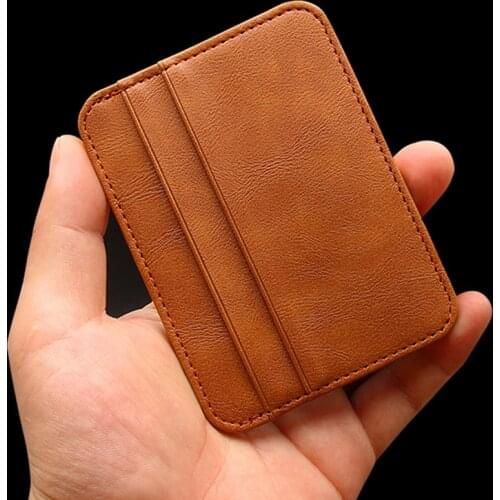 New Thin PU Leather Mini Wallet Slim Bank Credit Card Holder 5 Card Slots Mens Business Small ID Case For Man Purse Cardholder