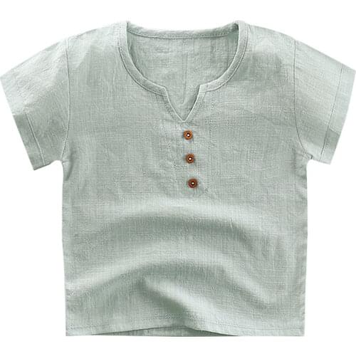 Children T-shirt for Boy 2021 Linen Boys T Shirt for Girls Tops Cotton Kids Tshirt Clothes Summer Girls Clothing T Shirts