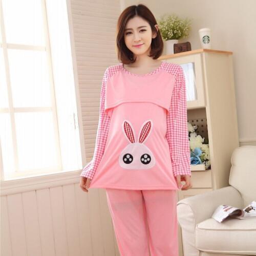 Autumn New Style Nursing Pregnant WOMENS Suit Long Sleeve O Neck Crew Neck Loose-Fit da yan tu Printed Pregnant WOMEN