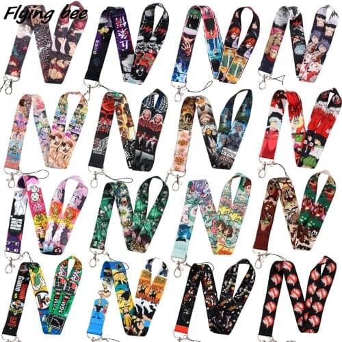 Flyingbee Anime series Cartoon Creative Lanyard Badge ID Lanyards Mobile Phone Rope Key Lanyard Neck Straps Accessories X1781
