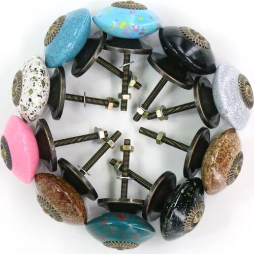 1x Furniture Drawer Dresser Handle Pulls Imitation Ceramic Paint Acrylic Cupboard Cabinet Door Knobs 39mm