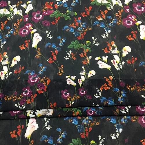 Colorful floral print stretch silk georgette gauze silk fabric very comfortable,SCG695
