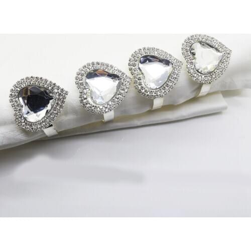 10/PCSPCS silver peach heart napkin ring napkin ring western restaurant accessories