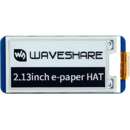 2.13inch e-Paper HAT for Raspberry Pi,250x122, SPI interface, supports partial refresh,For shelf label/industrial instrument etc