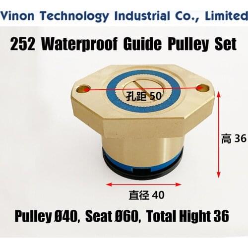 252 Single Side Waterproof Guide Pulley Set With Flange EDM Parts,PulleyØ40,Seat 60,Total Height 36mm for BaoMa Medium Speed
