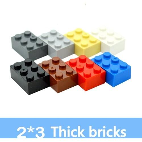 40pcs DIY Building Blocks Thick Figures Bricks 2x3 Dots Educational Creative Size Compatible With 3002 Plastic Toys For Children