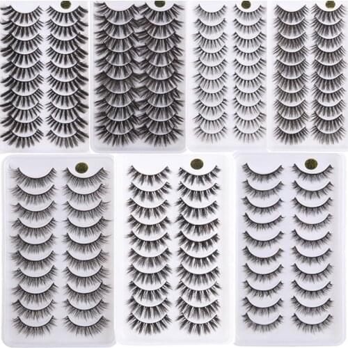5/10 pairs of 3D mink hair false eyelashes thick natural false eyelashes makeup eyelashes extension handmade false eyelashes