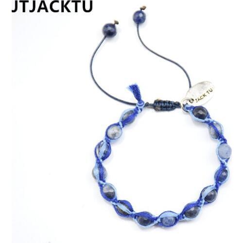 6mm facted sodalite cotton bracelet for woman and men love bracelet on nylon cord