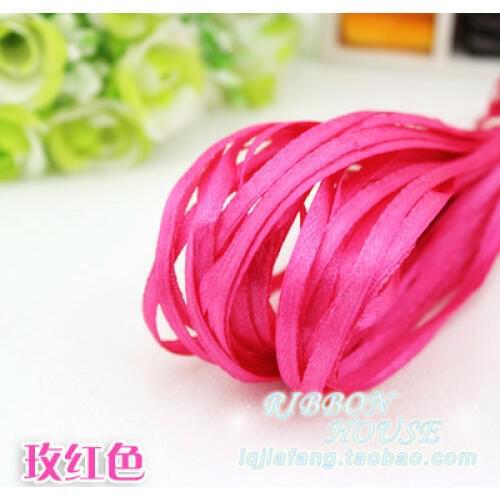Satin Ribbon (10meters/lot) 1/8" (3mm) Wedding Silk Ribbon Party Decoration Satin DIY Birthday Supplies Apparel Sewing Fabric