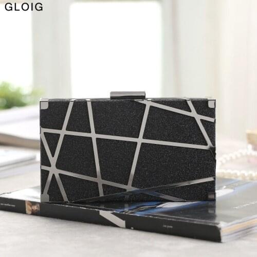 Hollow Out Women Evening Bags Metal Luxury Sequined Chain Shoulder Handbags For Female Purse Clutch