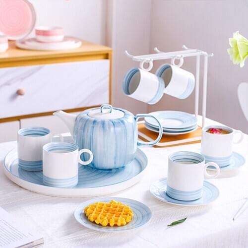 Tea Set Cup and Saucer Set Simple Nordic Style Small Luxury Coffee Cup Set Home Living Room Water Ware Afternoon Tea Cup