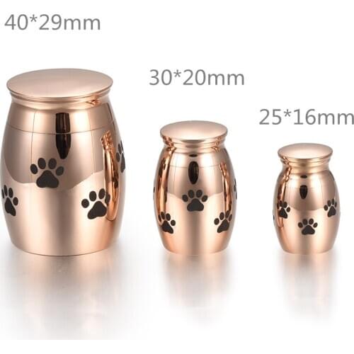 CL019 hot sale urn stainless steel Pet Paw Print cremation jewelry Container memorial keepsake