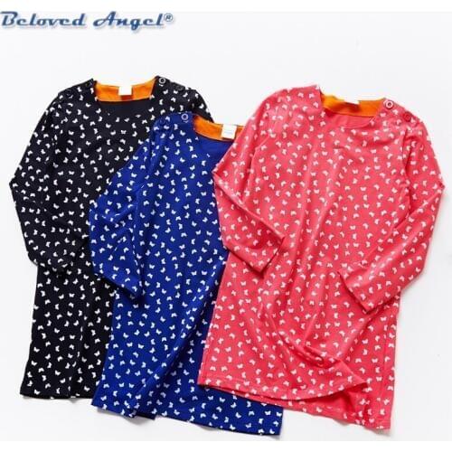 Autumn Kids Girl Clothes Baby Floral Print Dress Casual Toddler Long Sleeve Dresses Clothing Princess Dress for Party Wedding