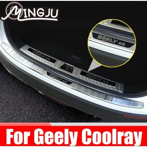 For Geely Coolray SX11 2019 2020 2021 Interior Trunk Frame Trim Exterior Rear Bumper Chrome Cover Decoration Car Accessories