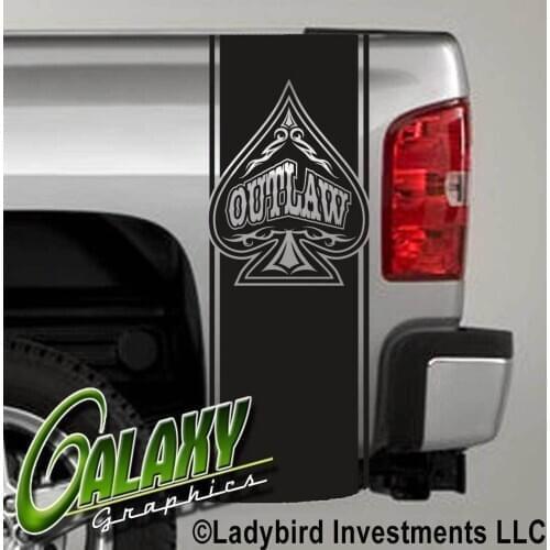For Universal 1Set/2Pcs Tribal Outlaw Spade Truck Bed Decal x2 - Ram Chevy Ford Stickers