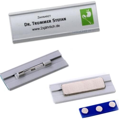 Arc-Shaped Pin/Magnetic Style Office Name Holder Tag,Metal Material Strong Magnetic more Fastener Brooch Name ID Tag Badge