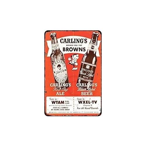 Esiceny New Tin Sign Carlings Beer Cleveland Browns Vintage Aluminum Metal Sign