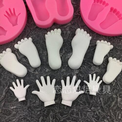Small feet small hands small feet turn sugar cake decoration DIY baked chocolate ice cube silicone mold drop mold