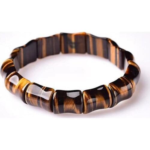 FYSL Handmade Weave Stackable Geometric Shape Tiger Eye Stone Bangle for Anniversary Gift Jewelry