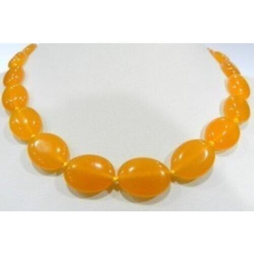 Hot sell Fast SHIPPING Charming! 13X18MM Yellow Jade Oval Necklace 18" AA+ NEW HOT sell