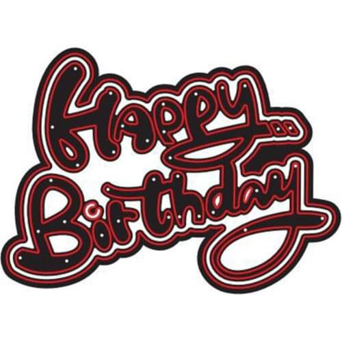 Curved Letter Happy Birthday Metal Cutting Dies Stencil DIY Scrapbooking Album Paper Card Template Mold Embossing Craft