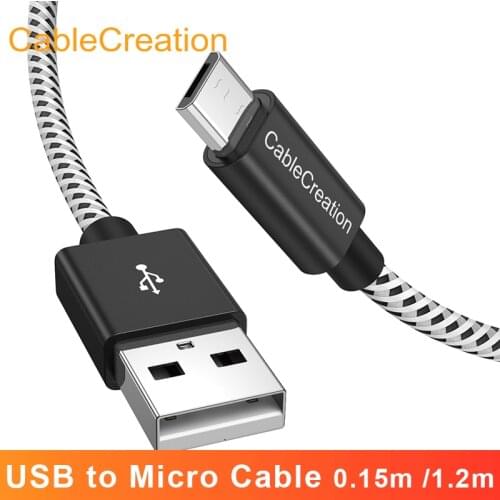 USB to Micro USB, CableCreation Short Micro USB to USB Fast Charger Cable, Compatible with Chromecast, Power Pack, Android Phone