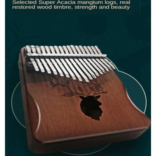 Kalimba 17-Key Piano Cute Elk Solid Wood Mahogany Kalimba Thumb Piano Musical Instrument Beginner Gift Birthday Gift