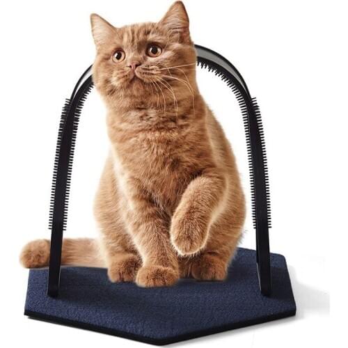 Pet Cat Tickle Arched Fixed Cat Toy Double-sided Carpet Velvet Cat Scratching Tickle Cat Scratching Board