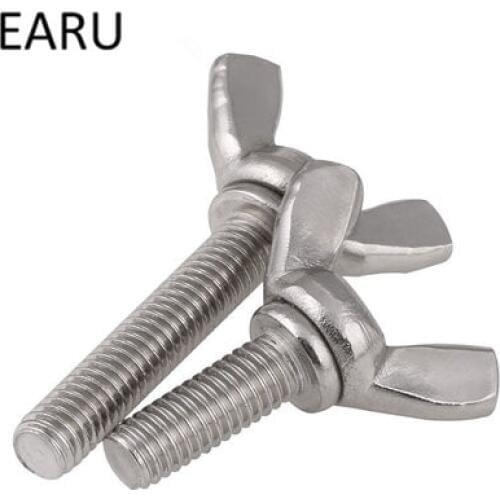 M5*8/10/12/16/20-45mm 304 Stainless Steel Butterfly Ingot Claw Hand Screw Bolt Machine F