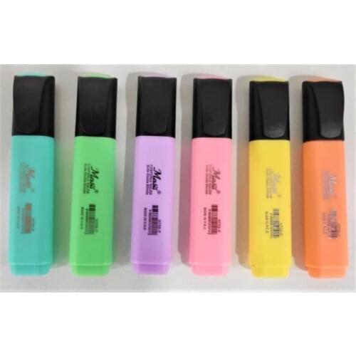 Pastel Color Highlighter Pen 6 Piece Set