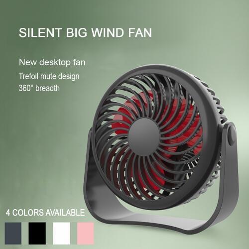New USB Mini Fan 360 Degree All-round Rotation Air Fan Cooler Cooling Portable 3 Speed Super Mute Cooler Office Desktop Cool Fan