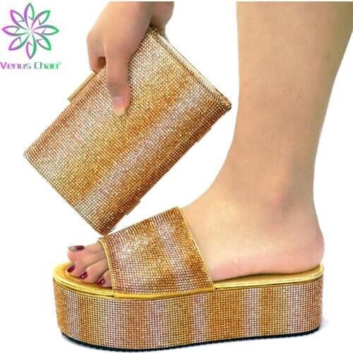 Fashion Italian Women Wedding Pumps with Purse Hot Sale Fashion Stone Shoes and Bag Set for Evening Party Ladies Sexy High Heels