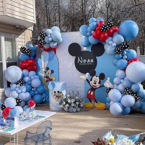 173pcs Party Balloons Set Disney Cartoon Mickey Mouse Arch Garland Kit Boys Girl Gifts Birthday Backdrop Decoration Supplie Kids