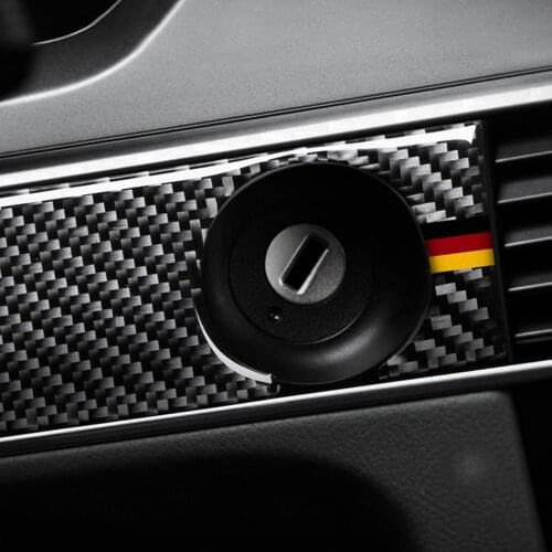 Real Carbon Fiber Sticker German Color Car Engine Key Hole Panel Cover Trim fit for Audi A6 C5 C6 2005-2011 Models Accessories