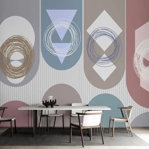 Custom Any Size Mural Wallpaper Modern Minimalist 3D Abstract Geometric Lines Wall Painting Living Room Bedroom Papel De Parede