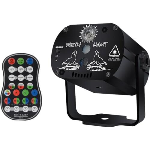 Portable Laser Show Laser Box Remote RGB Scan Projector LED Strobe Party Stage Lighting Lamp SUB Sale