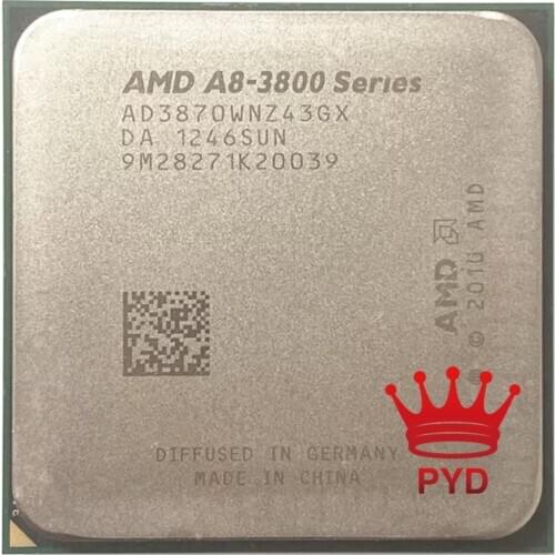 AMD A8-Series A8-3870K A8 3870K A8 3870 Quad-Core CPU 3.0G Desktop Set Display Apu AD3870WNZ43GX Socket FM1 905pin Free Shipping