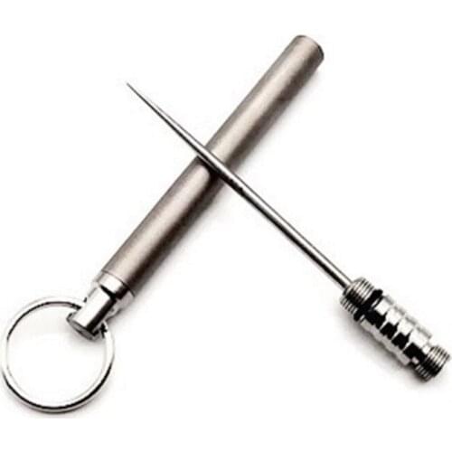 Spring Titanium Toothpick Holder EDC TC4 Titanium Toothpick Multifunction Fruit Fork Outdoor Tool Camping Tool