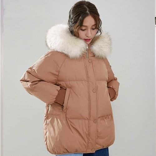 Down Jacket Woman Hooded Korean Parka Winter Coat Women Clothes 2020 Raccoon Fur Collar Loose Parkas Abrigo Mujer MY1525