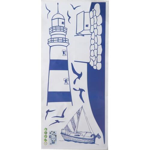 DIY Removable Lighthouse Wall Decal Seagulls Sailing Ship Ocean Wall Sticker Home Decor Mural Wallpaper Art Decal