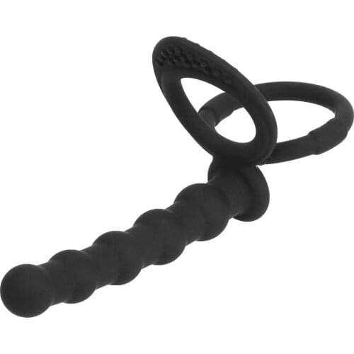 IKOKY Silicone Butt Plug Anal Plug Prostate Massage Wearing five-bead Anal Plug Cock Ring Sex Toys for Men Couples