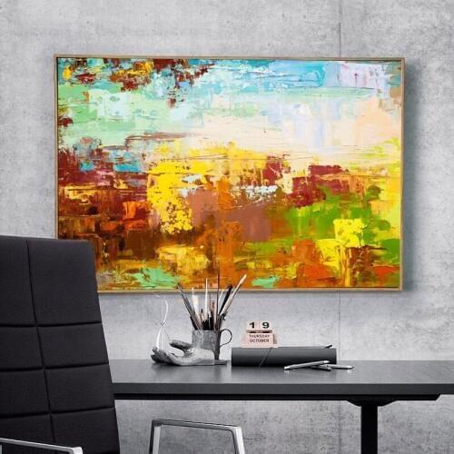 Modern Abstract Art Colorful Oil Painting on Canvas Posters and Prints Wall Art Decorative Picture for Living Room Cuadros Decor