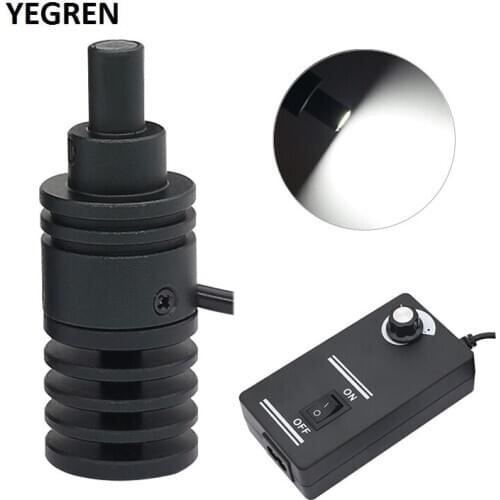 8mm 9mm 10mm Coaxial Point Light Source Brightness Adjustable LED Spot Lamp for Industrial Camera Stereo Microscope White Purple