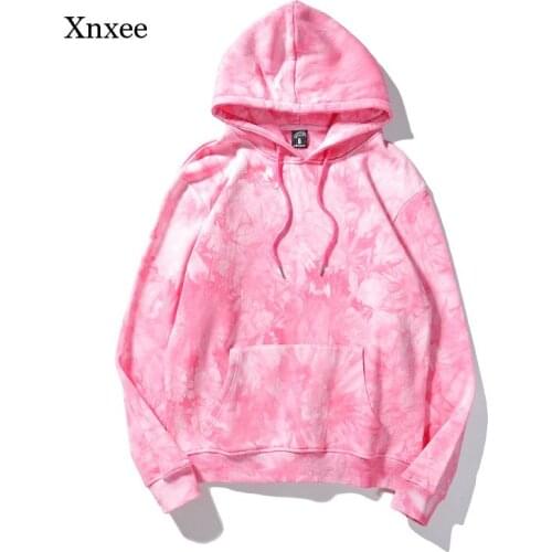 Tie Dye Hoodies Sweatshirts Cotton for Women Girls Spring Fall Loose Long Sleeve Pullovers Tops Streetwear Female Plus Size Top