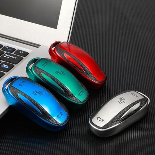 TPU Leather Key Case Cover Key Case Protective Shell for Tesla Model X Accessories Key Fob Cover